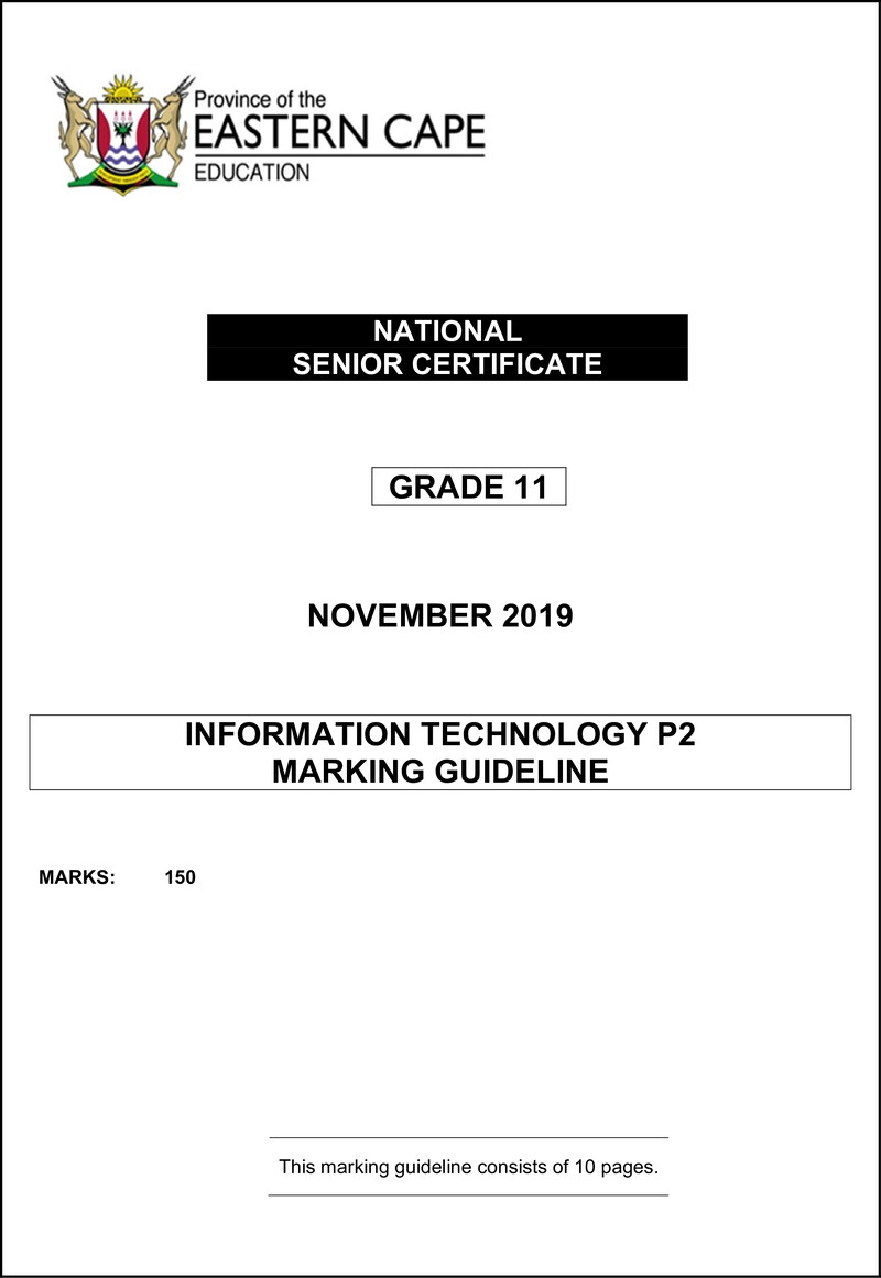Info Tech P2 Gr11 Memo November 2019 Eng