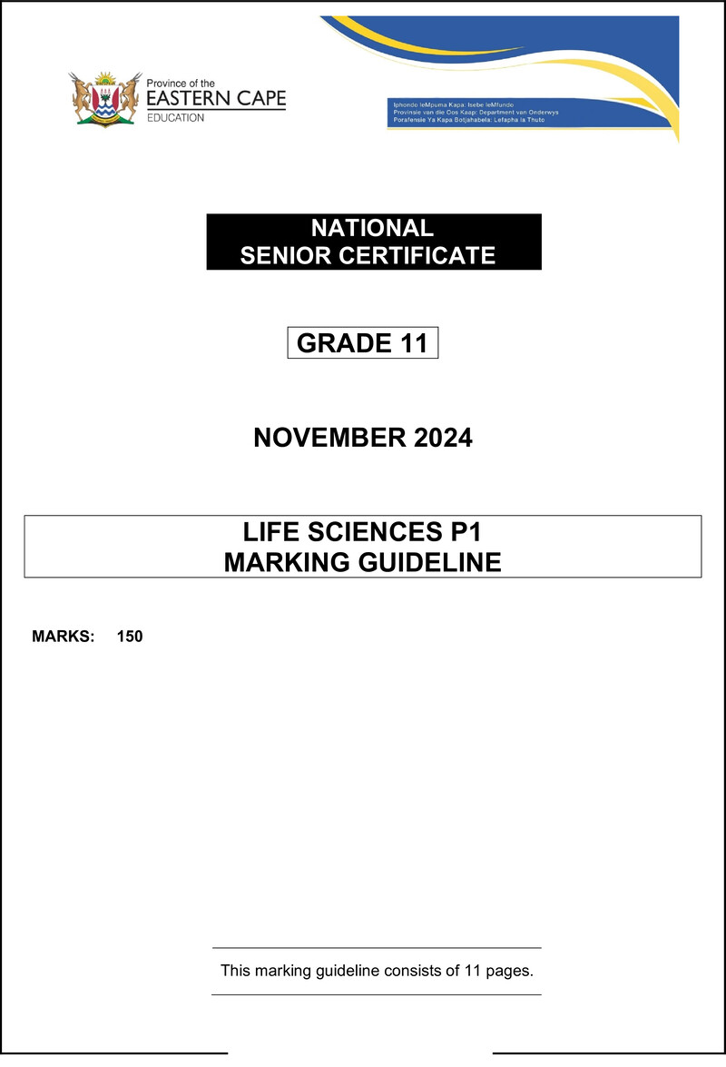 Life Sciences P1 Gr11 Memo Nov2024 Eng