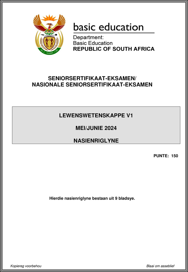 Life Sciences P1 May June 2024 Mg Afr