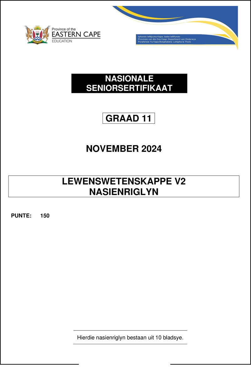 Life Sciences P2 Grade 11 Memo Nov2024 Afr