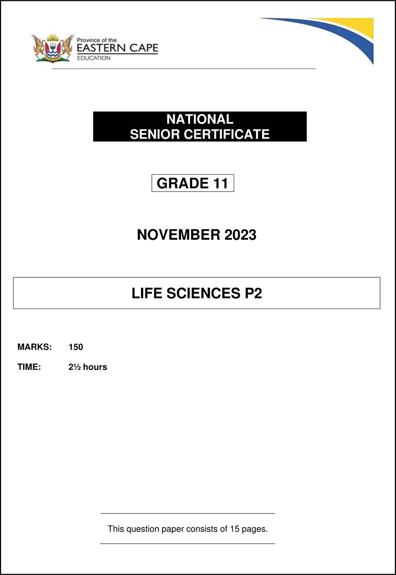Grade 11 Life Sciences past paper 2023 – life sciences p2 gr11 qp nov 2023 eng