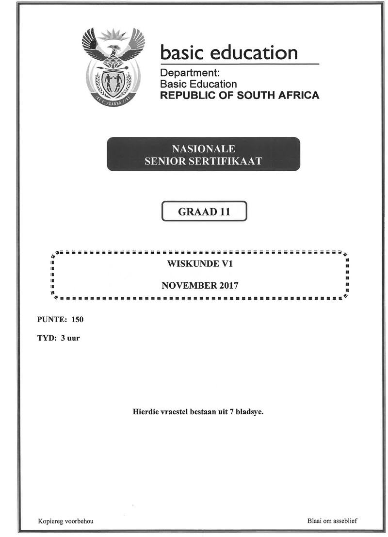Mathematics P1 Grade 11 Nov 2017 Afr