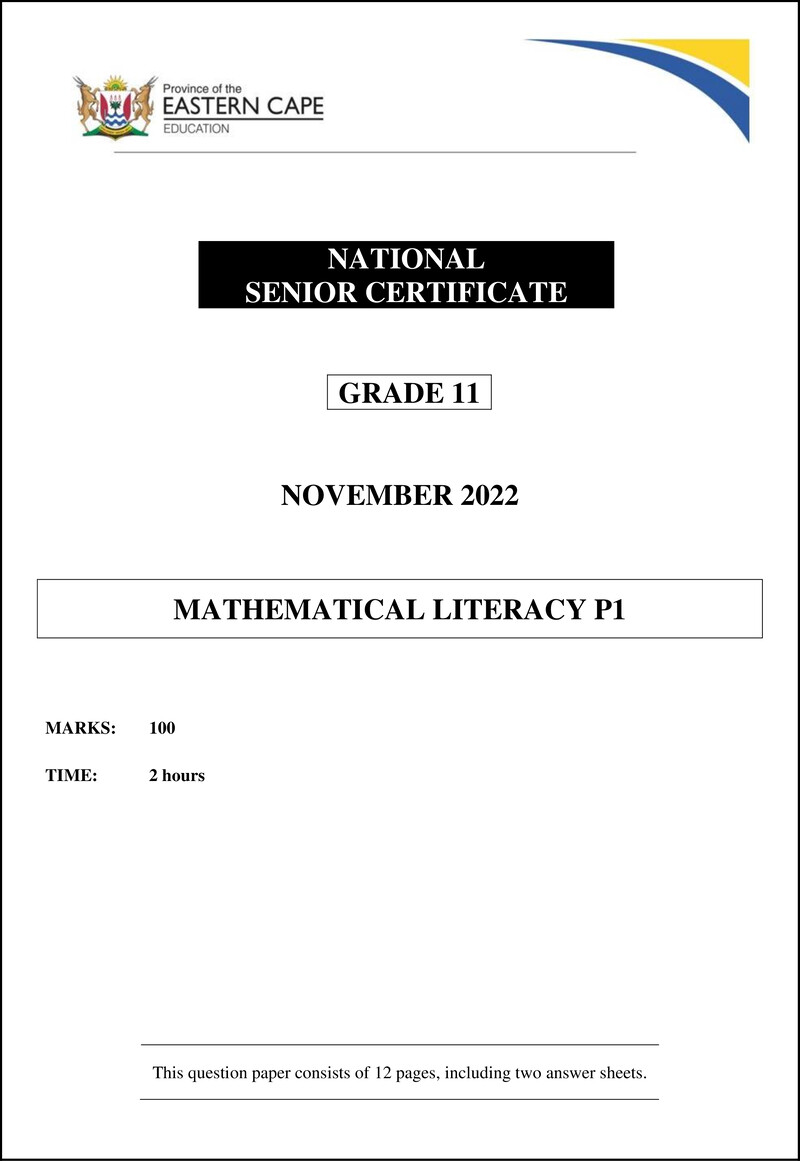 Maths Lit P1 Gr11 QP Nov2022 Eng