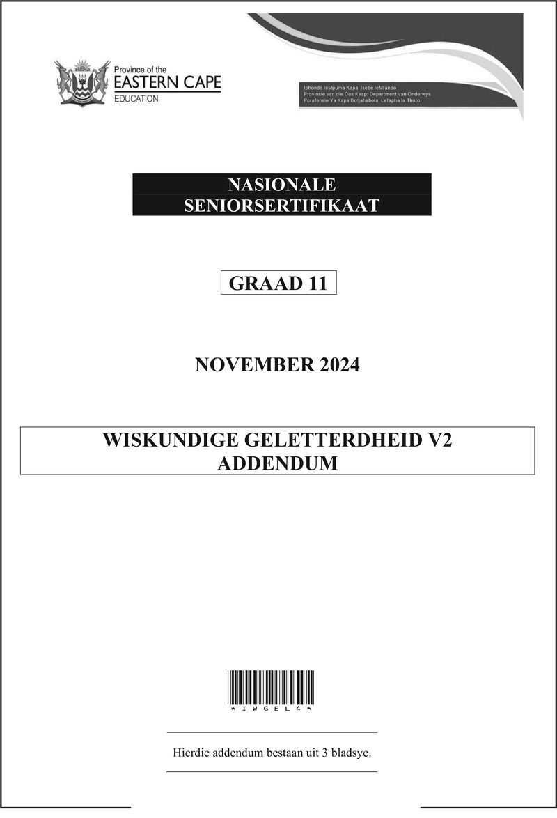Maths Lit P2 Add Gr11 Nov 2024 Afr D