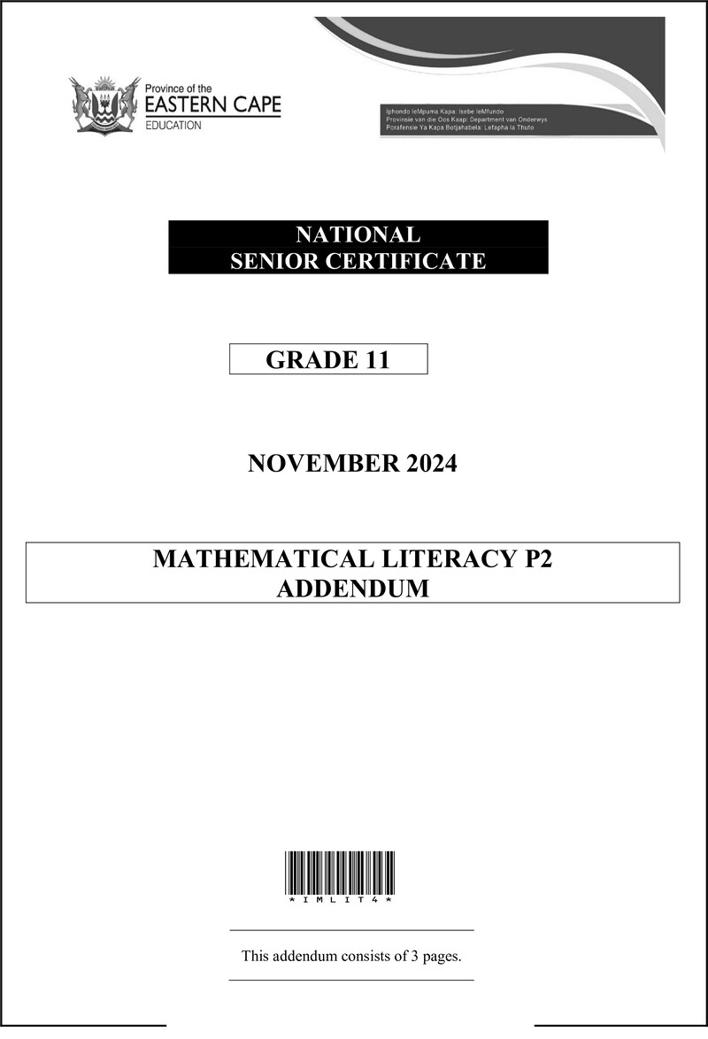 Maths Lit P2 Add Gr11 Nov 2024 Eng D