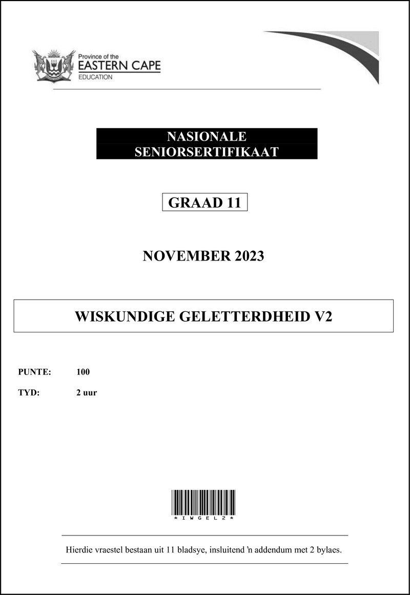 Maths Lit P2 QP Gr11 Nov 2023 Afr D