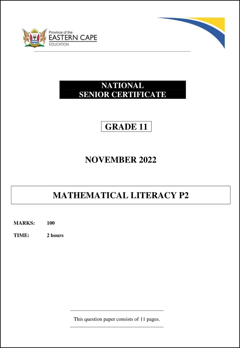 Maths Lit P2 QP Gr11 Nov2022 Eng