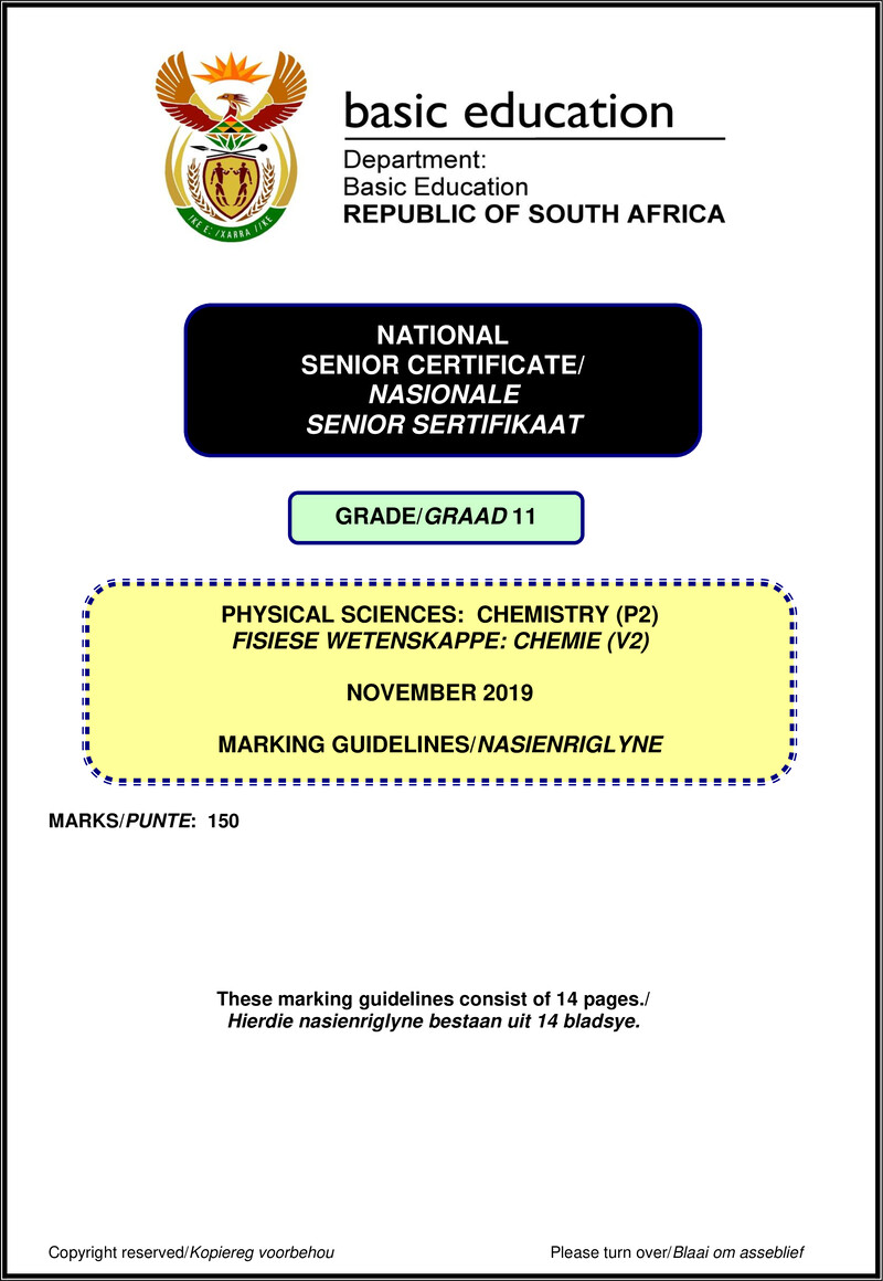 Physical Sciences P2 Grade 11 Nov 2019 Memo Eng Afr