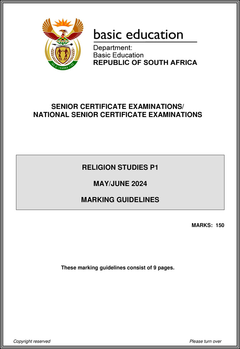 Religion Studies P1 May June 2024 Mg Eng Doc