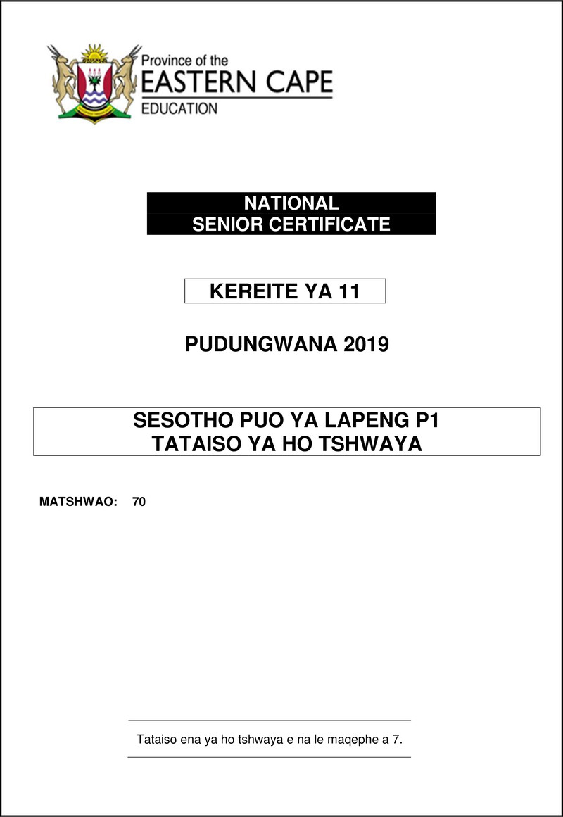 Seshl P1 Gr11 Memo Nov2018