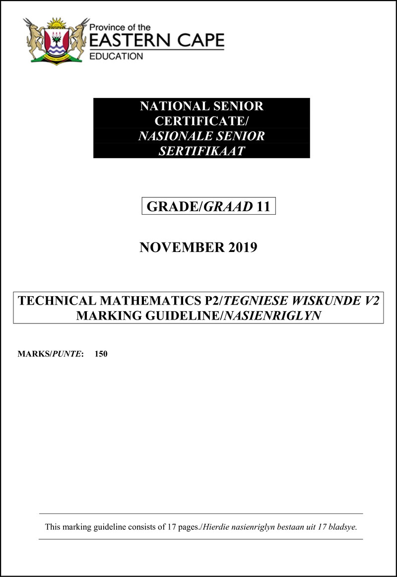 Tech Maths P2 Gr11 P2 Memo Nov2019 A E