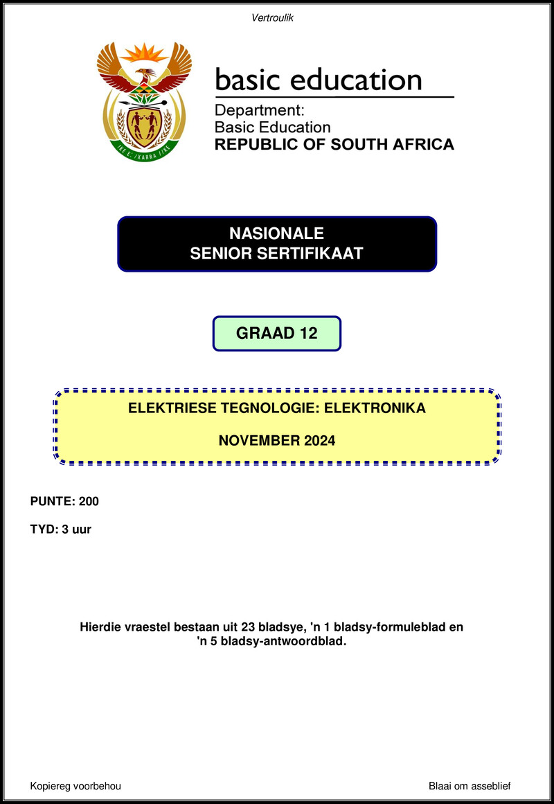 Electrical Technology Nov 2024 Electronics Afr Gr12