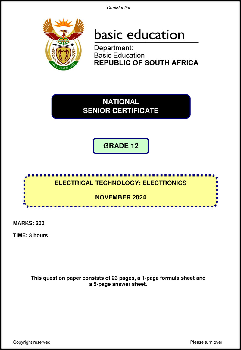 Electrical Technology Nov 2024 Electronics Eng Gr12