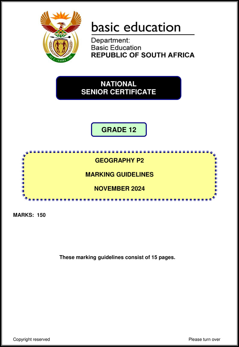 Grade 12 Geography past paper 2024 – geography p2 nov 2024 mg eng gr12