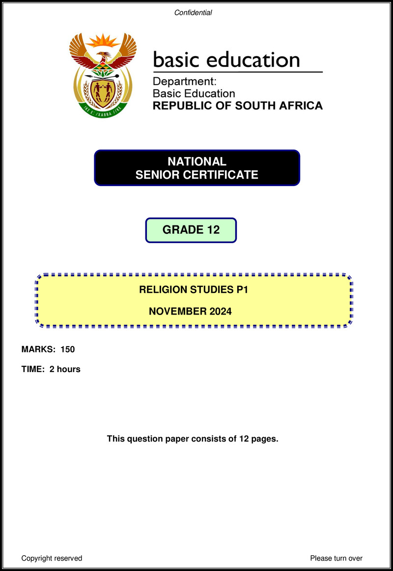 Religion Studies P1 Nov 2024 Eng Gr12
