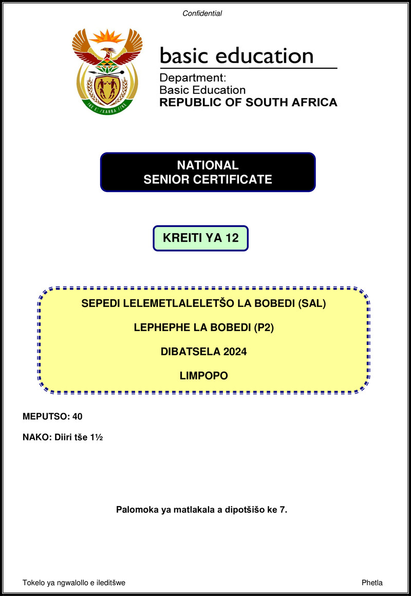 Sepedi Sal P2 Nov 2024 Limpopo Gr12