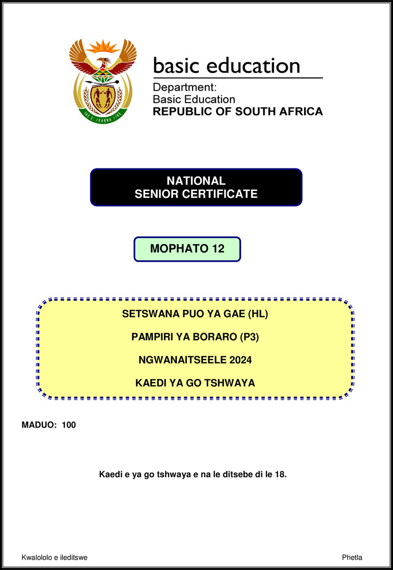 Setswana Hl P3 Nov 2024 Mg Gr12