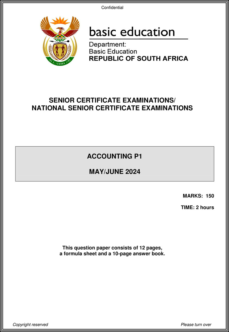 Accounting P1 May June 2024 Eng Gr12