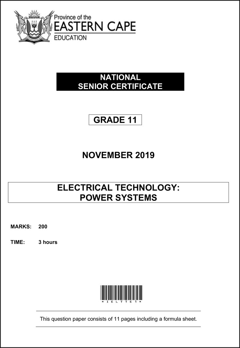 Electr Tech QP Power Systems Eng D Gr12