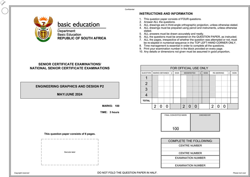 Engineering Graphics Design P2 May June 2024 Eng Gr12