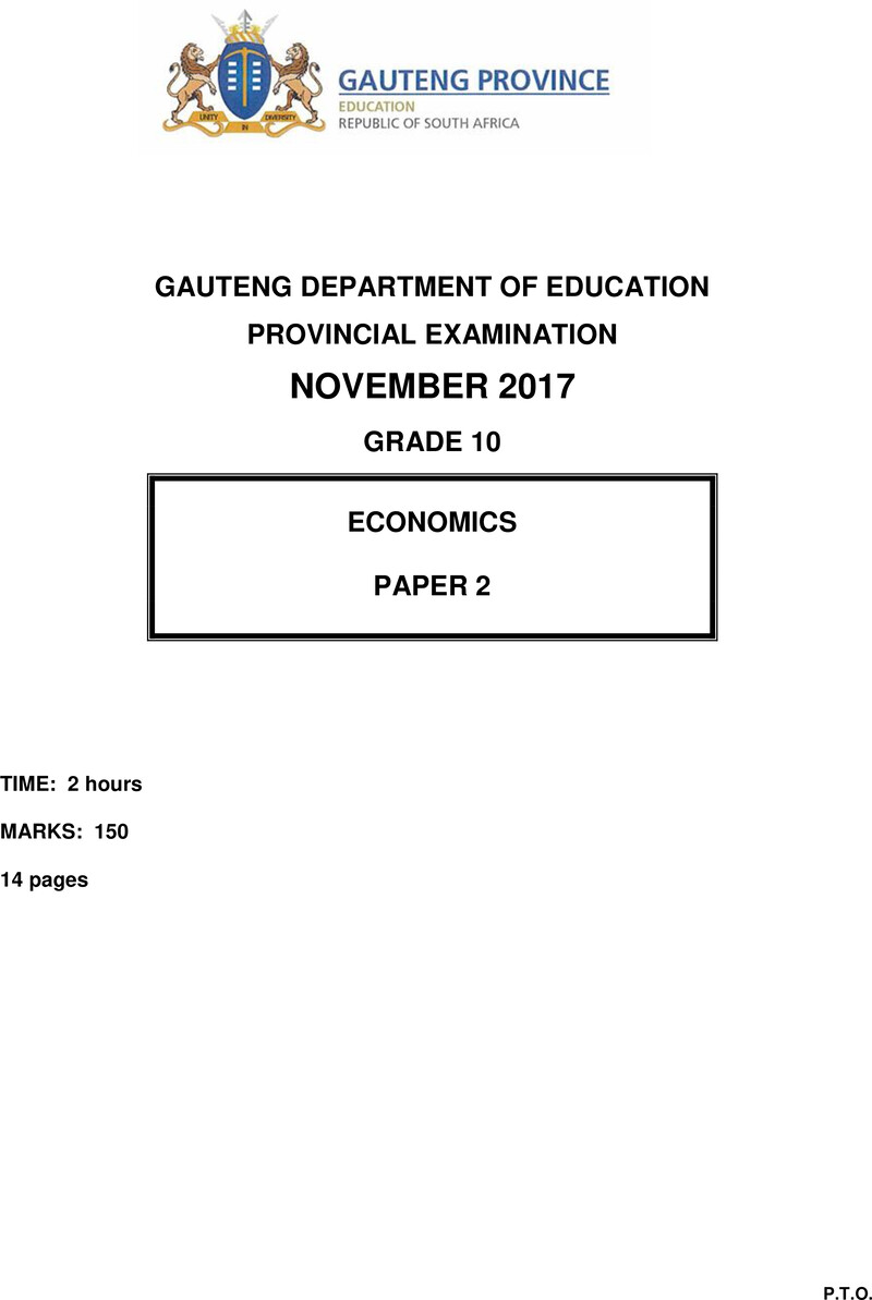 Grade 10 Economics past paper 2017 – grade 10 provincial exam economics p2 ng november 2017 qp