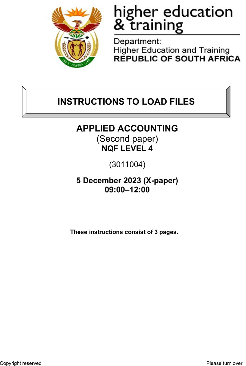 Nc200 Applied Accounting L4 P2 Nov Instructions 2023 Signed Off