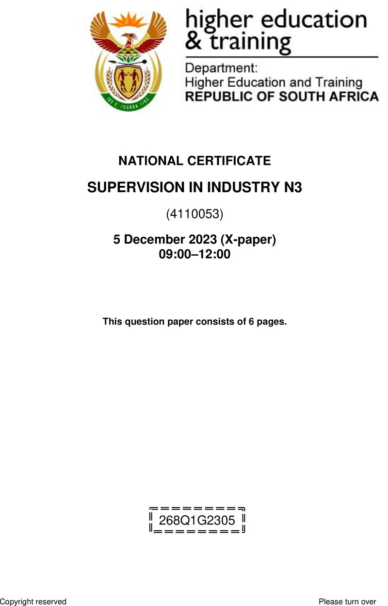 T1680 Supervision In Industry N3 QP Nov 2023 Signed Off