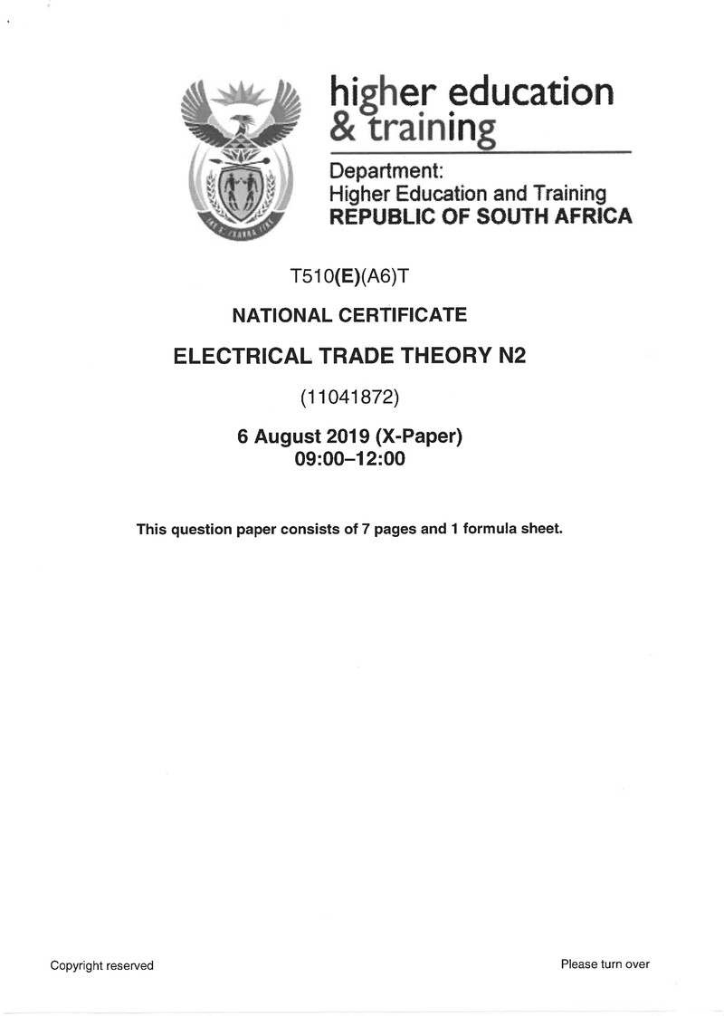 Trade Theory N2 Exam Paper 2 2019 preview