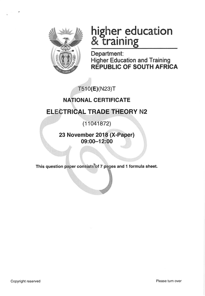 Trade Theory N2 Exam Paper 3 2018 preview