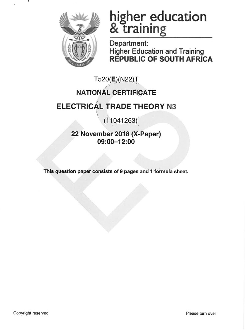Electrical Trade Theory N3 Exam Paper 3 2018