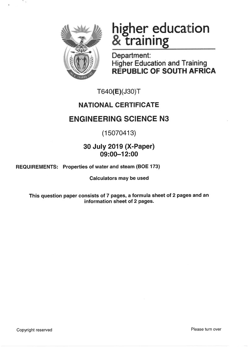 Science N3 Exam Paper 2 2019 preview