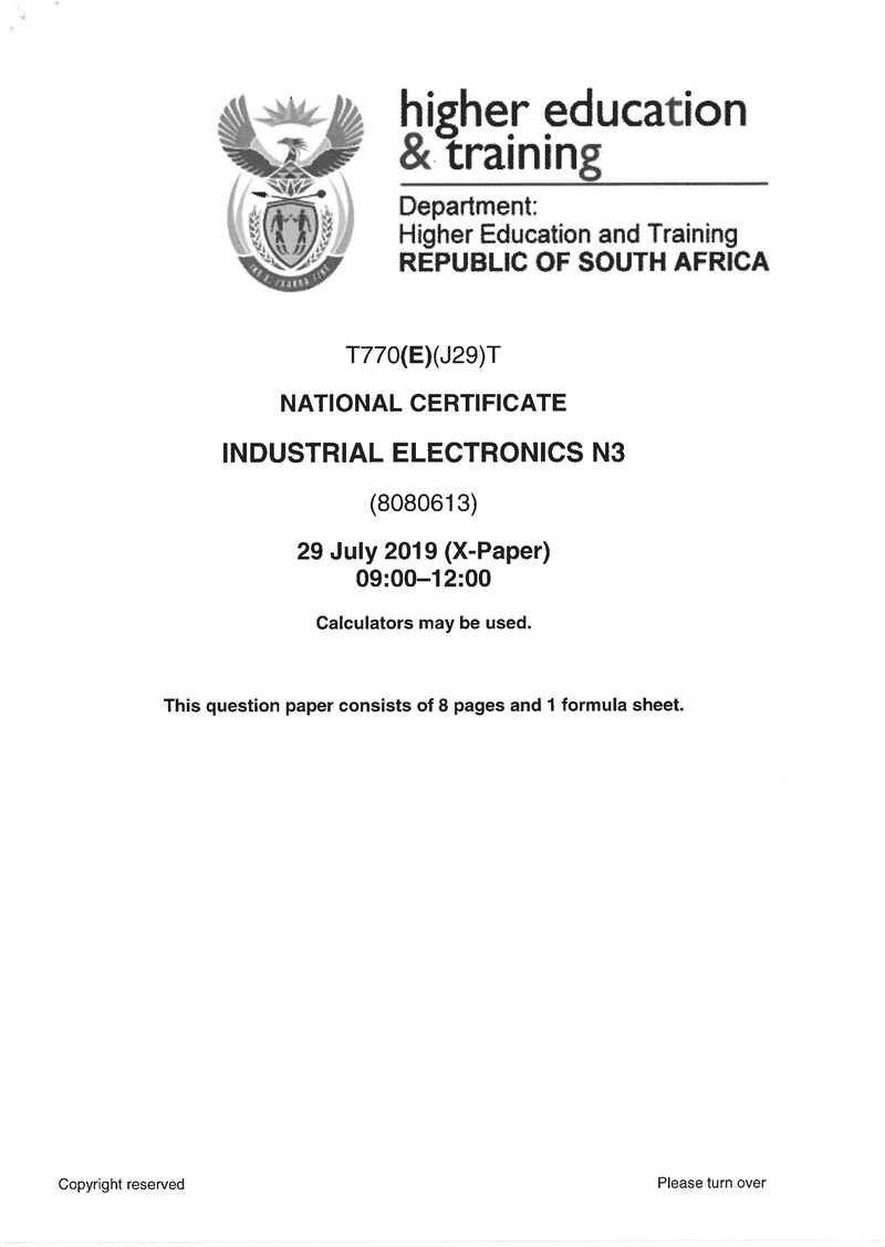 Electronics N3 Exam Paper 2 2019 preview