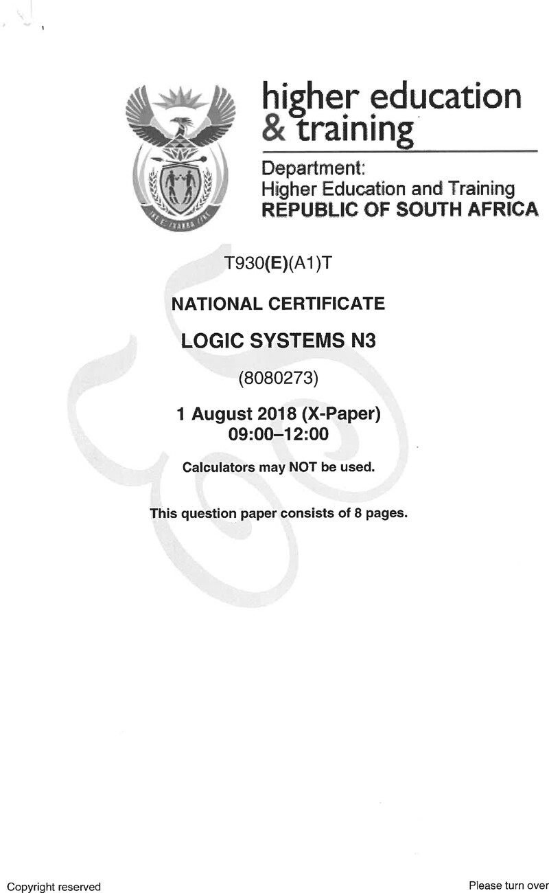 Logic Systems N3 Exam Paper 2 2018