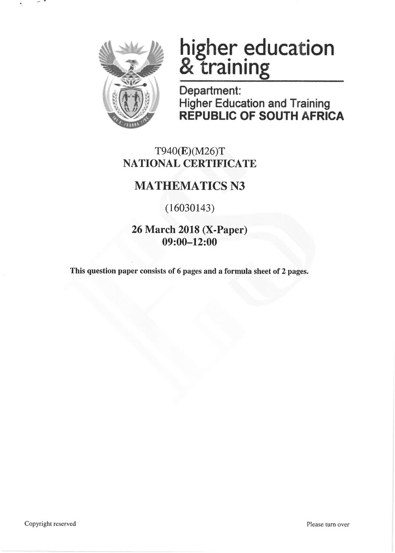 N3 Exam Paper 1 2018 preview