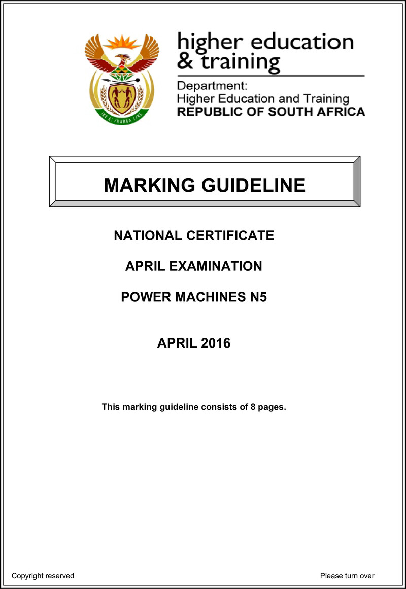N5 Power Machines April 2016 Memorandum
