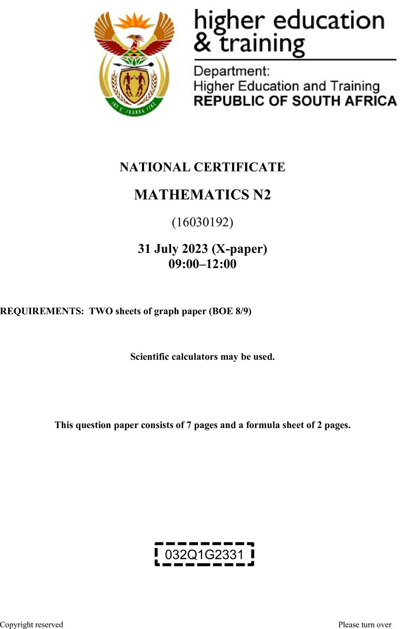 T1000 Mathematics N2 QP Aug 2023 Sign Off preview