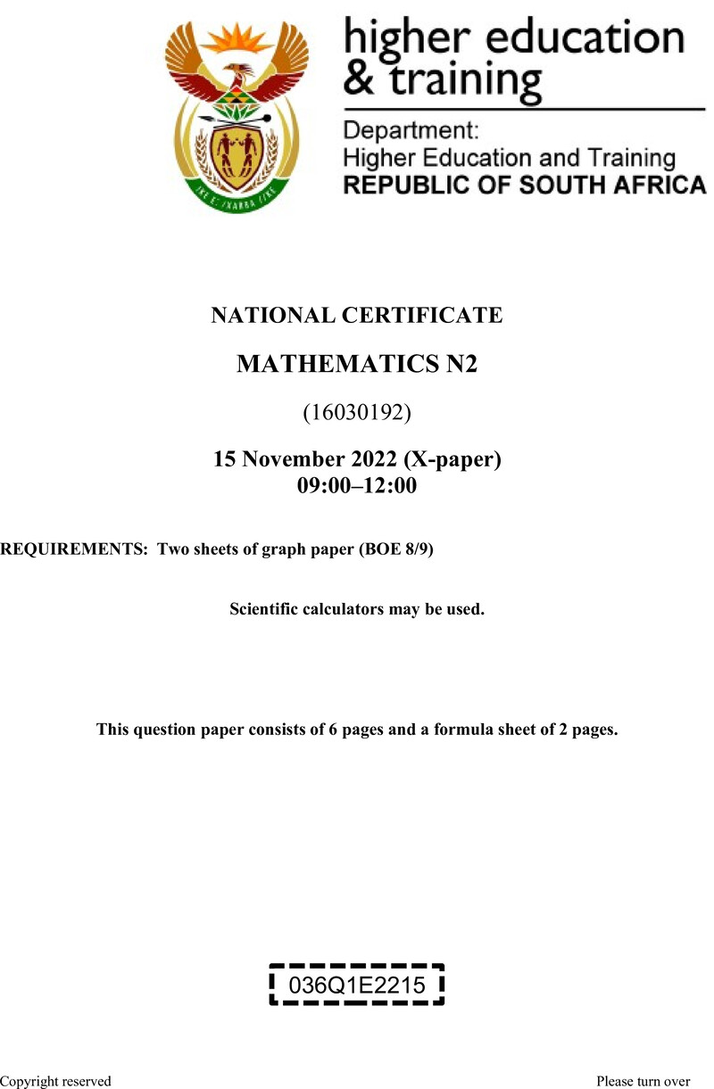 T1000 Mathematics N2 QP Nov 2022 Sign Off preview