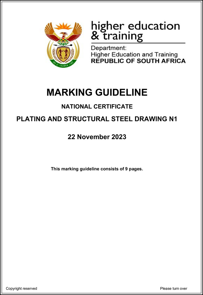 T1330 Plating And Structural Steel Drawing N1 Memo Nov 2023 Ed
