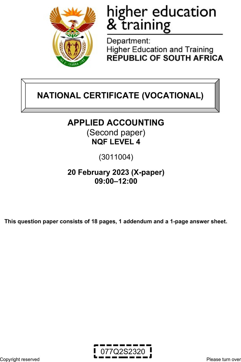 Nc200 Applied Accounting L4 P2 QP Feb 2023 Signed Off