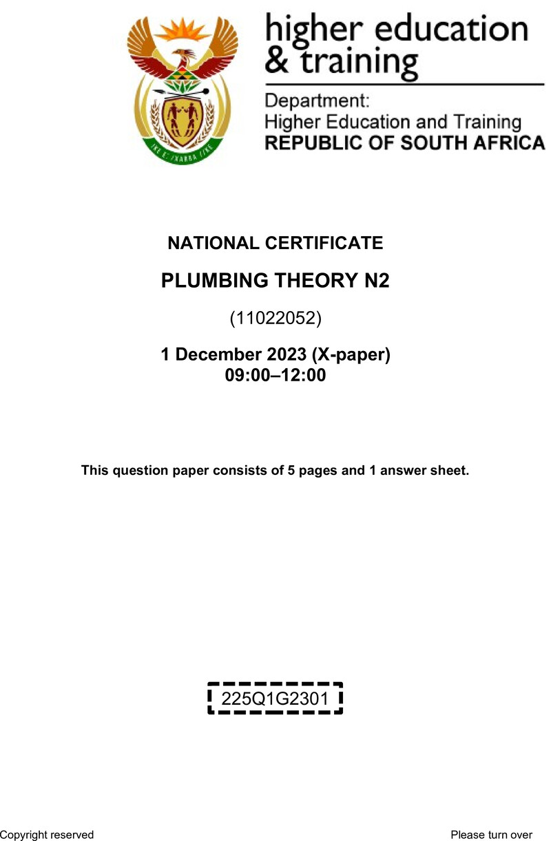 T1380 Plumbing Theory N2 Nov QP 2023 Sign Off Thys