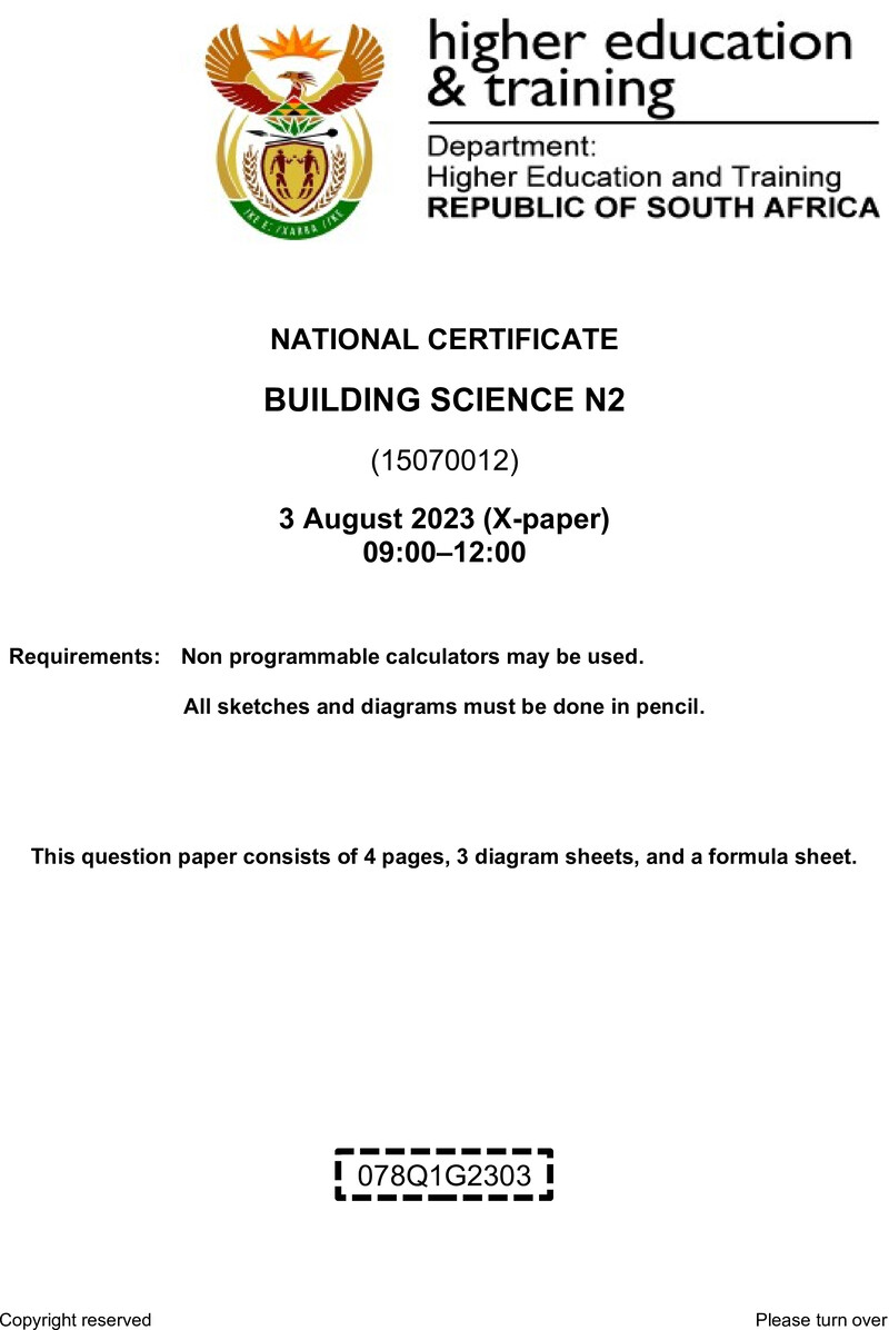 T240 Building Science N2 QP Aug 2023 Sign Off preview
