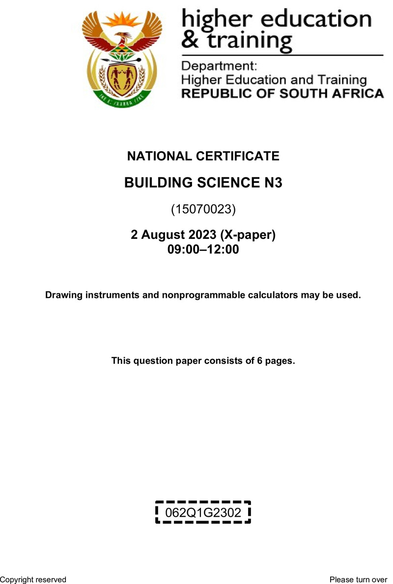 T250 Building Science N3 Aug QP 2023 Sign Off