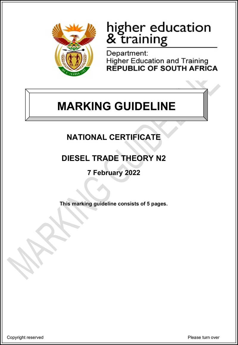 T440 Diesel Trade Theory N2 Memo April 2022 Sign Off