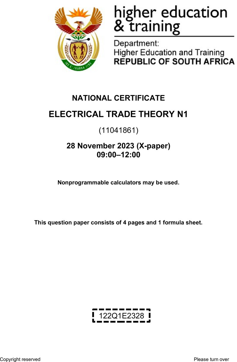 T500 Electrical Trade Theory N1 QP Nov 2023 preview