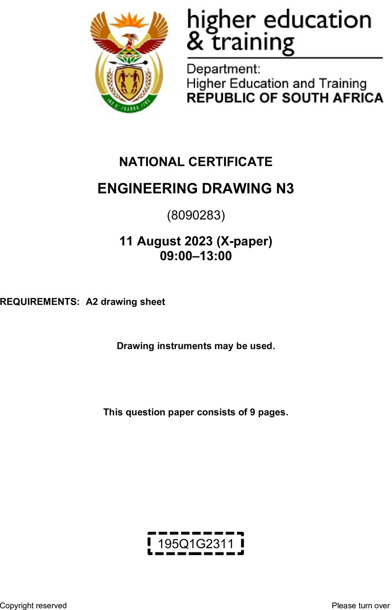 T590 Engineering Drawing N3 QP Aug 2023 Sign Off