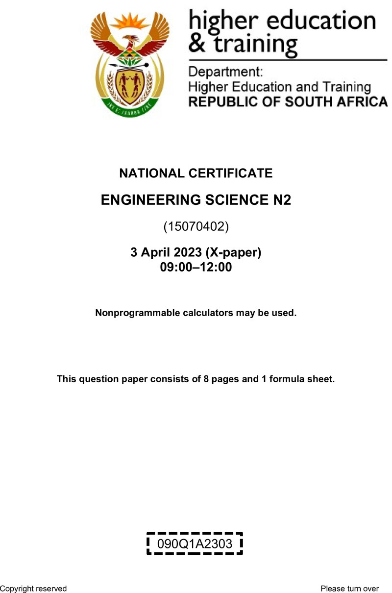 T630 Engineering Science N2 April 2023 QP Final Sign Off preview