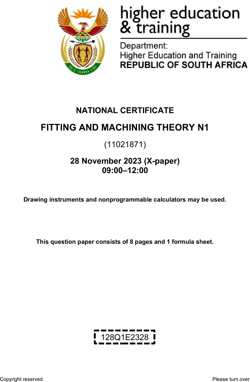 T690 Fitting And Machining Theory N1 QP Nov 2023 preview