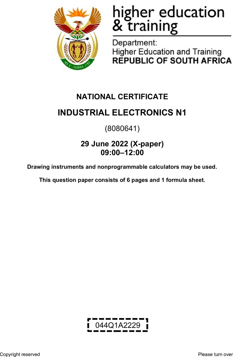 T750 Industrial Electronics N1 QP Aug 2022 Gpw