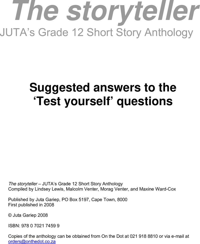 The Storyteller Teacher Notes