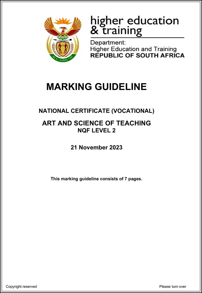 Nc290 Art And Science Of Teaching L2 Memo Nov 2023